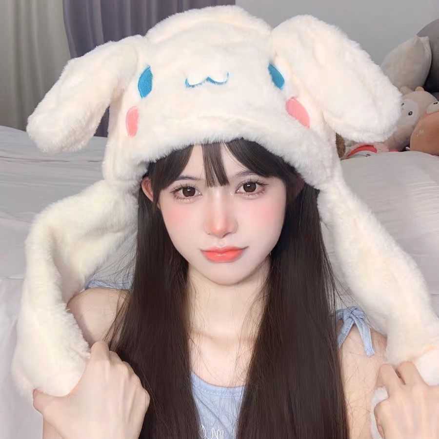 Anime Cosplay Girl Photo - Kawaii Cinnamoroll Plush Moving Ear Hat